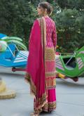 Gratifying Pink Muslin Printed Trendy Salwar Kameez - 1