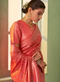 Gratifying Red Kanjivaram Silk Woven Trendy Saree for Party - 1