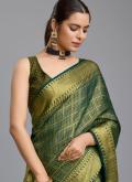 Green Brocade Woven Classic Designer Saree - 1