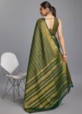 Green Brocade Woven Classic Designer Saree - 2