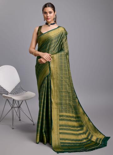 Green Brocade Woven Classic Designer Saree