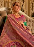 Green Classic Designer Saree in Banarasi with Woven - 1