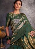 Green Classic Designer Saree in Kanjivaram Silk with Woven - 1