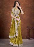 Green color Banarasi Classic Designer Saree with Cord - 1