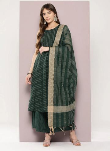 Green color Cotton  Trendy Salwar Kameez with Stri