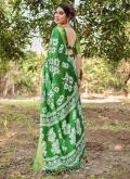 Green color Digital Print Pure Silk Designer Saree - 1