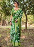 Green color Digital Print Pure Silk Designer Saree - 3