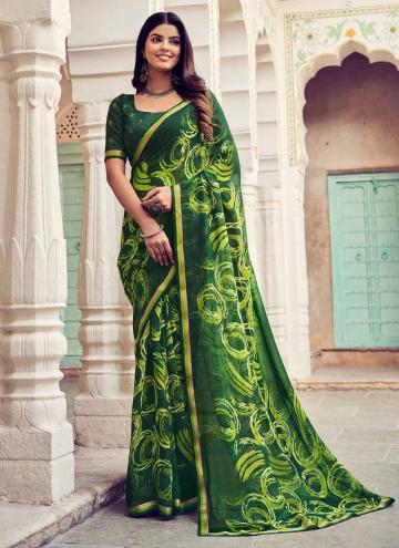 Green color Georgette Classic Designer Saree with 