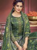 Green color Muslin Trendy Salwar Suit with Digital Print - 1