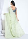 Green Crepe Silk Embroidered Designer Saree for Ceremonial - 1