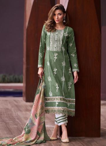 Green Designer Salwar Kameez in Cotton  with Digit