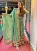 Green Faux Georgette Embroidered Salwar Suit - 2