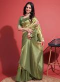 Green Silk Digital Print Classic Designer Saree for Ceremonial - 3