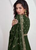 Green Silk Embroidered Gown - 3
