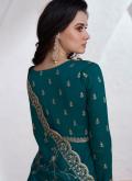 Green Silk Embroidered Readymade Designer Gown for Ceremonial - 2