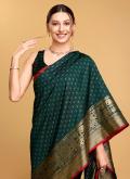 Green Silk Jacquard Work Classic Designer Saree for Ceremonial - 1