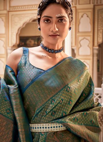 Green Silk Woven Classic Designer Saree for Ceremonial