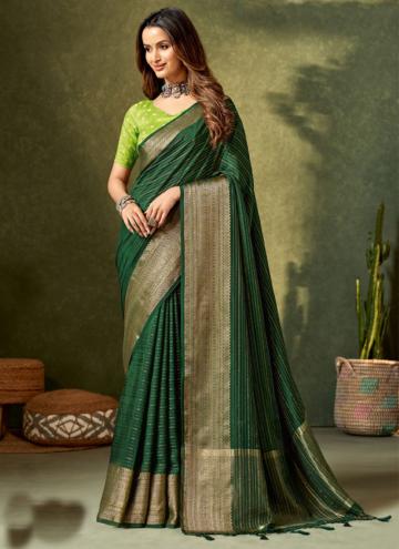 Green Silk Woven Classic Designer Saree for Ceremo