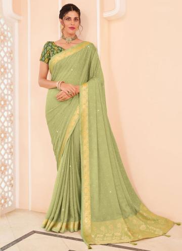 Green Silk Woven Designer Saree for Ceremonial