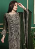 Green Trendy Salwar Suit in Georgette with Embroidered - 1