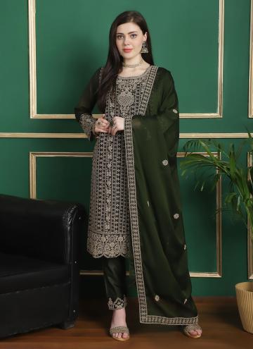 Green Trendy Salwar Suit in Georgette with Embroidered