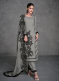 Grey color Designer Organza Salwar Suit - 2