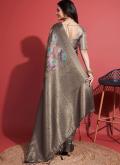 Grey Contemporary Saree in Silk with Digital Print - 2