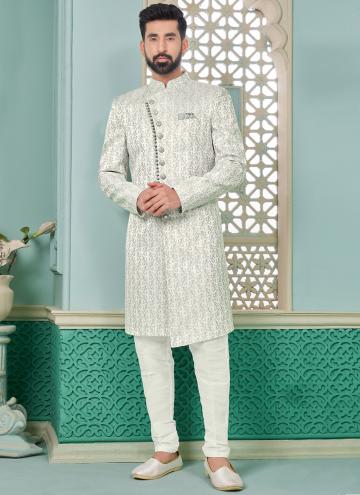 Grey Imported Embroidered Indo Western for Engagement