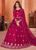 Hot Pink color Art Silk Trendy Salwar Suit with Embroidered - 2
