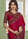 Hot Pink Silk Border Contemporary Saree for Engagement - 1