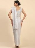 Imported Trendy Saree in Off White Enhanced with Mirror Work - 1