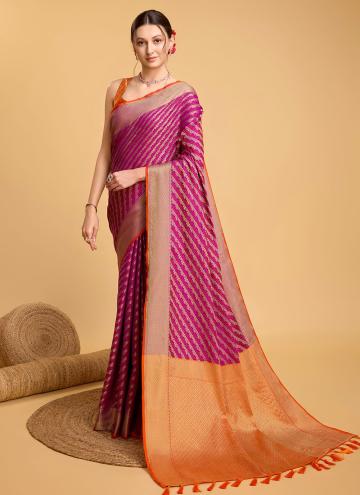 Jacquard Work Patola Silk Purple Designer Saree
