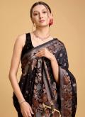 Jacquard Work Silk Black Designer Saree - 1