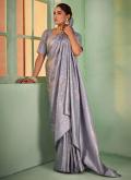 Kanjivaram Silk Classic Designer Saree in Grey Enhanced with Woven - 1