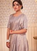 Kanjivaram Silk Trendy Saree in Grey Enhanced with Woven - 1