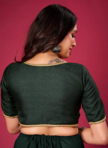 Lace Art Silk Green Designer Blouse