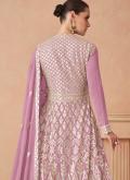 Lavender color Embroidered Georgette Salwar Suit - 2