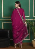 Magenta color Embroidered Georgette Salwar Suit - 2