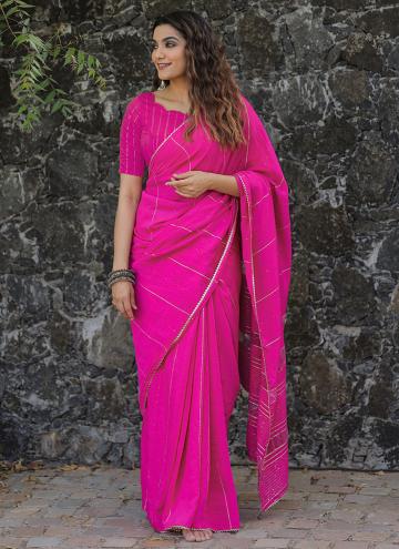 Magenta Trendy Saree in Chanderi with Sequins Work