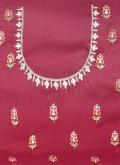 Maroon color Embroidered Satin Silk Trendy Saree - 3