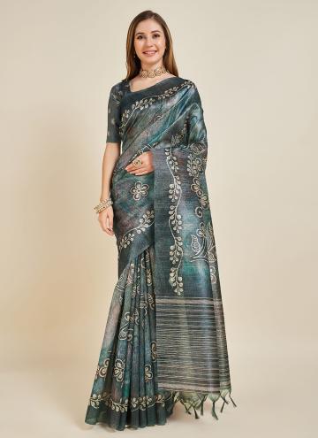 Multi Colour Casual Saree in Silk with Fancy work