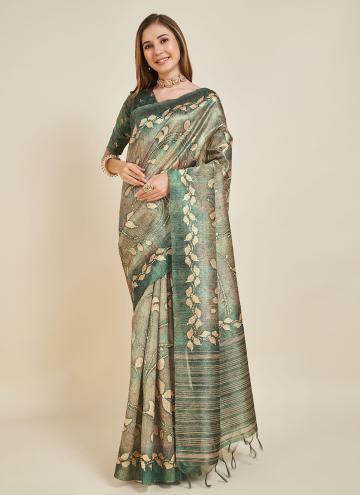 Multi Colour Casual Saree in Silk with Fancy work