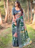 Multi Colour color Pure Silk Classic Designer Saree with Printed - 1