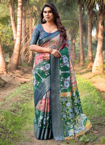 Multi Colour color Pure Silk Classic Designer Saree with Printed