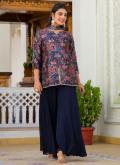 Multi Colour color Satin Salwar Suit with Foil Print - 1