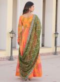 Multi Colour color Silk Readymade Designer Gown with Digital Print - 3