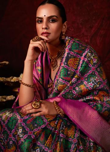 Multi Colour color Silk Trendy Saree with Digital 
