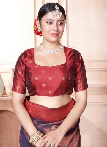 Multi Colour color Woven Kanjivaram Silk Classic Designer Saree