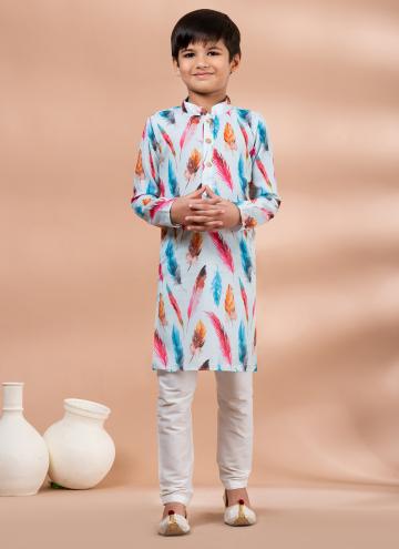 Multi Colour Cotton  Digital Print Kurta Pyjama