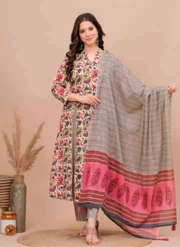 Multi Colour Cotton  Digital Print Salwar Suit for Festival